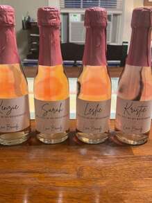 5PCS Any Sizes Custom Wine Bottle Labels – Waterproof Personalized Text Stickers For Weddings, Bridal Showers, Newlyweds, Couples, Special Events & Festive Gatherings Bridesmaid Champagne Labels, Maid Of Honor, Wedding Party Proposal
