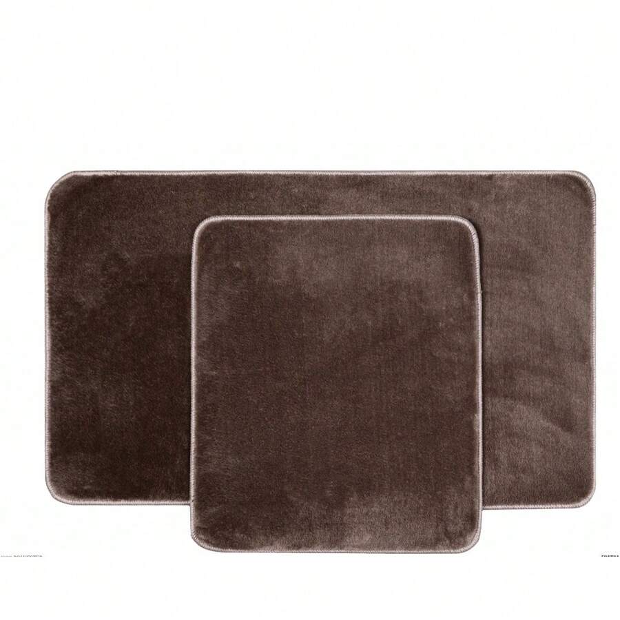 2-Piece Non-Slip Bathroom Rug Set – Soft 100% Polyester Mats With Dotted PVC Backing – Includes 50x80 Cm & 50x40 Cm Mats – Machine Washable, Durable & Quick-Drying – Ideal For Bathroom, Entryway, Kitchen, Indoor Use – Made In Turkey