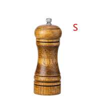1 pieza Molinillo de pimienta manual de 5"/8"/10", Molinillo de pimienta/especias de madera de roble, Frasco para condimentos, Suministros para fiestas de Halloween y Navidad