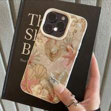 1 Stück Sommer Ozean Thema Handy Hülle aus TPU Material mit Muschel-, Seestern- und Perlenmuster, kompatibel für und andere Handys