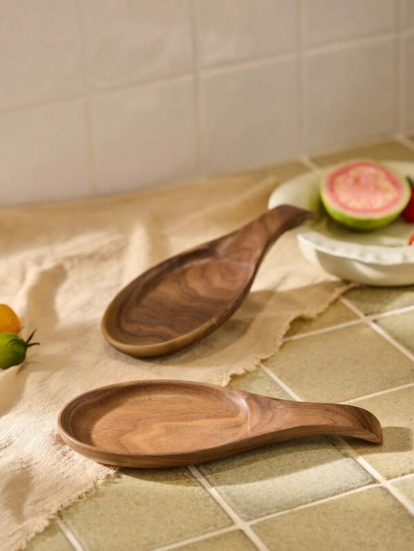 Cirelle 1 peça de descanso de colher de madeira de nogueira, organizador de suporte de colher de cozinha, suporte de utensílios de madeira resistente ao calor, suporte de colher para fogão, suporte de utensílios de cozinha para conchas, espátula, pincel, espátula e muito mais, decoração de mesa Rama, utensílios de cozinha, jantar em família, uso para chá da tarde, suprimentos para restaurantes sofisticados