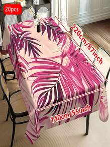 1/20pcs Tropical Leaf Tablecloth, Suitable For Decorating Picnic Or Holiday Gathering Rooms, Perfect For Picnics, Camping, Weddings, Birthdays, Buffets, Home Decor, Gifts, Picnic Tablecloths.