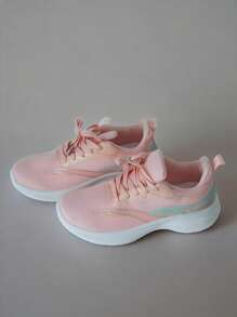 1 Pair Women's Summer Breathable Mesh Sneakers, Lightweight Shock Absorbing Running Shoes, Versatile Casual Chunky Sneakers, Non-Slip , Student Style
