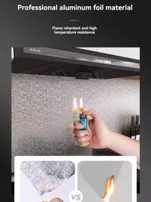 1pc Kitchen Oil-Proof, Waterproof And Heat-Resistant Self-Adhesive Wall Sticker, For Cabinets, Walls, Aluminum Foil Wallpaper, Home Decor, Spring Decoration, Refresh Your House, Rama Decorative Sticker Wall Paper Wall Stickers Room Decor Wall Decor Kitchen Accessories Kitchen Items Kitchen Decor