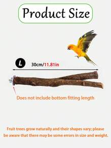 1 pieza Perchan de horquilla de madera de fruta natural, juguete rascador de doble horquilla de rama de árbol para loros, suministros inteligentes para pájaros, accesorio de jaula de pájaros, juguete para loros (Los árboles frutales crecen de forma natural, las formas varían; los tamaños y pesos pueden variar ligeramente)