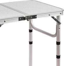 Small Folding Table Portable 2 Feet, Small Foldable Table Adjustable Height, Lightweight Aluminum Camping Table, 15.7 In X 23.6 In X 19 In - 白色 - 查看 8