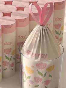 100 个薰衣草香味抽绳垃圾袋，厚大尺寸，多用途高密度聚乙烯一次性袋子，适用于厨房、浴室、卧室、客厅和卫生间 - 彩色 - 查看 11