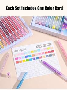 Languo 72 Colors Burst Flash Color Neutral Pen Set Jumbo Capacity Metallic Glitter Gel Pens, Flash Special Effects Highly Attractive Drawing Handbook Pen Highlighter 1mm, Elementary School Students Art Drawing Special Diy Drawing Book Can Be Stacked Color Impermeable Paper High Capacity Highlighter Highlighter Gel-Pen Hand Drawing Pen Can Be Used For Student Marking , Back To School Gifts