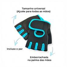 Non-Slip Gym Gloves For Men And Women - 黑色 - 查看 7