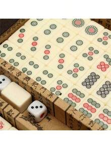 144 Tiles Mah-Jong Set Piece Vintage Mahjong Rare Mahjong English Instructions - Beige - View 7