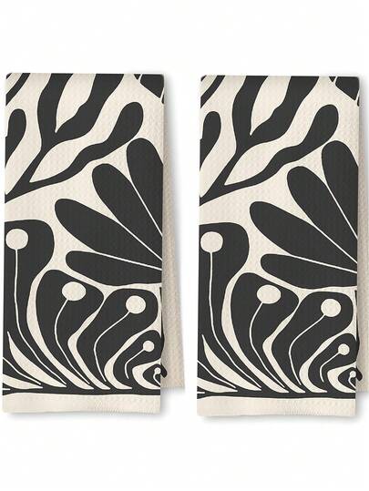 2 Pcs Boho Floral Kitchen Towels,16x24 Inch, Retro Groovy Dish Towels For Kitchen Decor, Hand Towels For Bathroom Decor, Set Of 2