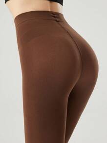 1 Pair Women 120D Sexy Black Tights, Sheer Stockings,Brown Fashionable And Simple Pantyhose Leggings