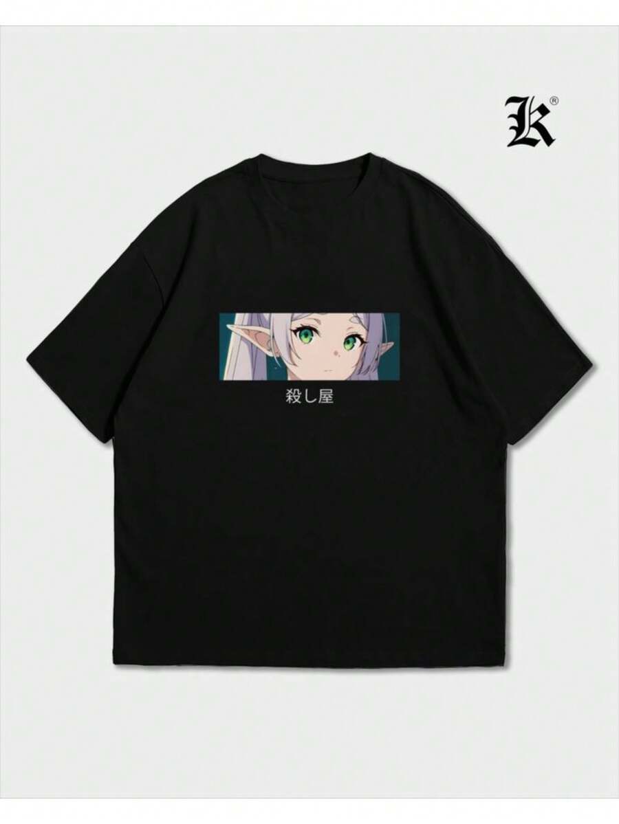 Sousou No Frieren Anime Manga Adventure Fantasy Magic T-Shirt Unisex Male Female 100% Cotton Premium Top Streetwear New Release Immediate Shipping Various Colors!! Plus Size - 黑色 - 查看 1