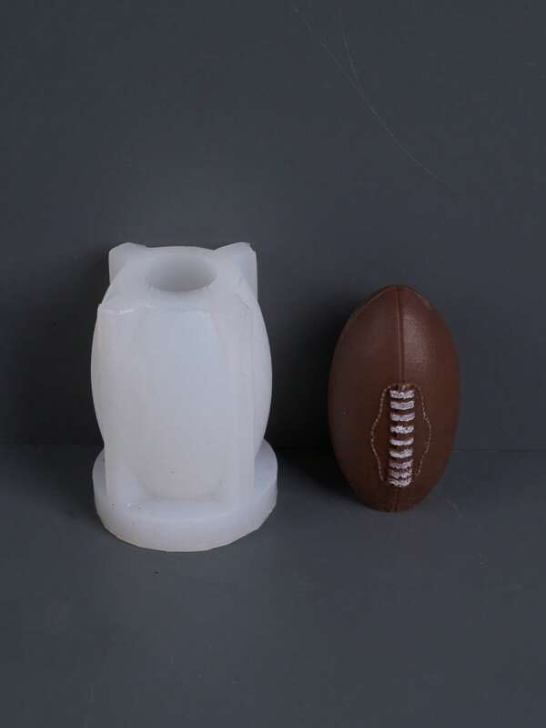 1pc Football Shaped Candle, Silicone Mold Plaster Crafts Mold