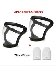 Máscara de protección facial transparente completa con hebilla ajustable, máscara protectora facial transparente unisex, máscara de motocicleta/ciclismo a prueba de viento y polvo, gafas de protección para soldadura, máscara de esquí - Multicolor - Ver 17