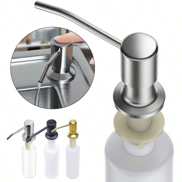 Stainless Steel Kitchen Sink Soap Dispenser With Bottle Bathroom Soap Lotion Detergent Liquid Hand Press Pumps Dispensers