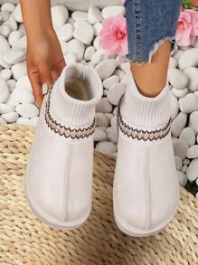 Women's Cute Snow Boots, Fashionable Versatile Flat Thick Bottom Short Boots, Anti-Slip Warm Shoes, Suitable For Indoor And Outdoor Wear, Autumn/Winter