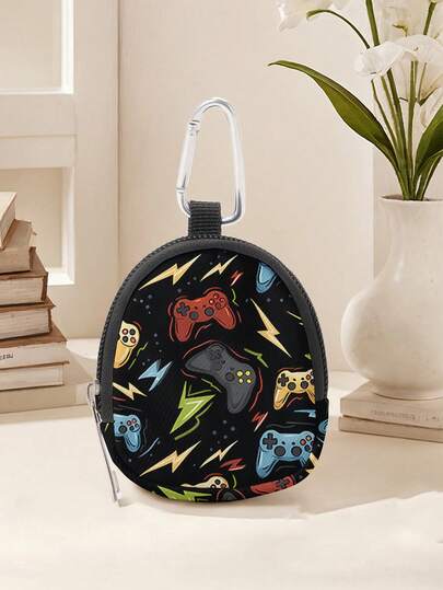 1 ชิ้น กระเป๋าใส่เหรียญกระเป๋าบัตรพิมพ์การ์ตูนเกมวิดีโอ, กระเป๋าเบาน้ำหนักพร้อมหัวซิปสำหรับเหรียญ บัตร อุปกรณ์เสริม กุญแจ กระเป๋าเก็บของใช้หลากหลาย ของขวัญที่เหมาะสำหรับเด็กผู้หญิงและเด็กผู้ชาย