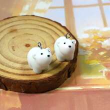 6/12pcs Resin Cute Rhinoceros, Polar Bear, Horse Animal Pendant DIY Cartoon Earrings, Necklace, Keychain, Decor