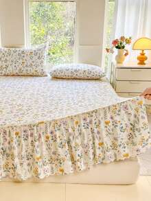 Bộ 3 món (1 ga phủ chân giường, 2 vỏ gối), ga phủ chân giường xếp ly in họa tiết, tấm phủ toàn bộ giường, chống bụi, bộ ga phủ chân giường xếp ly kèm 2 vỏ gối, thoáng khí, thấm hút mồ hôi, mềm mại, có thể giặt, không phai màu, bộ bảo vệ nệm kháng khuẩn. - Những nơi bí mật - Xem 6