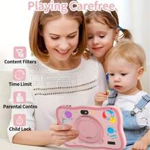 Kinder 17,8 cm Tablet Computer, Kinder Tablet Computer mit WLAN 2GB RAM, 16GB ROM, Dual-Kameras, Elternkontrolle, vorinstallierte JPA für Kindererziehung, Spiele, Tablet und Geschenke für die Kinderbetreuung, Kindergeschenke für Geburtstagsfeiern, Geschenke, perfekt als Schulgeschenke, Geschenke
