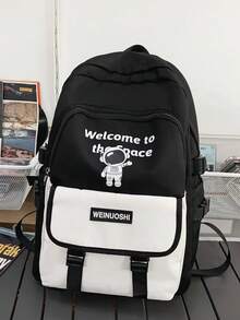 1 Pieza Mochila de Explorador Galáctico con Colgante de Astronauta. Bolsa Escolar con Temática de Astronauta. Estética Minimalista de Viaje Espacial. Mochila Escolar Ligera Personalizada. Mochila Portátil con Múltiples Compartimentos. Mochila de Compras - Multicolor - Ver 9