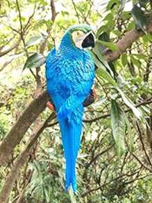 تمثال طائر البغبغاء الراتينجي القديم - تمثال بغبغاء راتينجي جذاب معلق للديكور في الحديقة والشرفة والشرفة ، مثالي لعيد الفصح