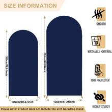 1 pezzo Copertura per arco in tessuto di poliestere blu zaffiro e bianco, misure 5ft, 6ft, 6.6ft, 7.2ft, adatta per copertura di arco per matrimoni, feste, photobooth, decorazione domestica, anniversari, festa della mamma, Ognissanti, Natale (solo copertura in tessuto, escluso telaio per arco)