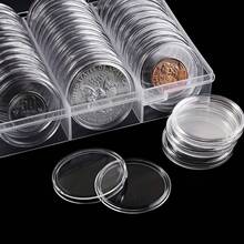 2 Sets (100pcs/Set) Australian Coin Collection Cases Capsules Holder Round Storage Album Book - trắng - Xem 7