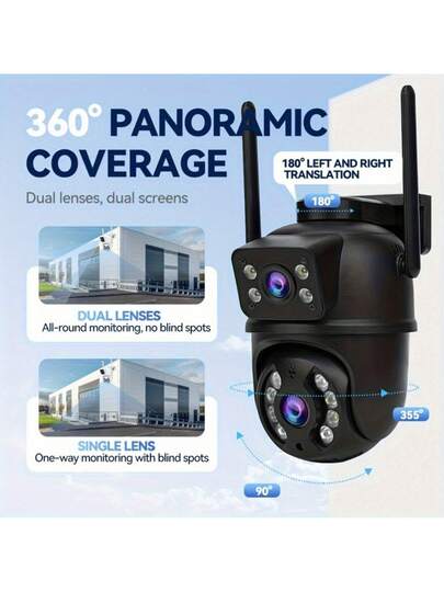 Closeli Dual Lens Wireless Security Camera 2.4GHz, IPX5, AI Motion Tracking, Night Vision, Two Way Audio, Alarm, Rotation/Tilt, Video Surveillance, CCTV Monitor, Supports SD Card/Cloud Storage (Cloud Requires Payment), Home Business view 10