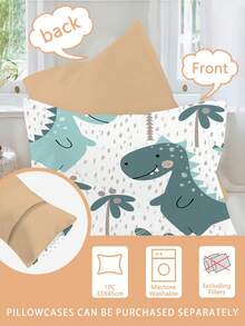 1/2PCS Dino & Palm Toddler Bedding Set Vibrant Dinosaur Duvet CoverSet Perfect For Dino - Loving Kids