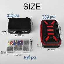 OPQ 196/216/339pcs Fishing Accessories Kit,Fishing Tackle Box With Tackle Included, Fishing Hooks, Fishing Weights Sinkers, Spinner Blade, Fishing Gear And Equipment, Fishing Gift For Men