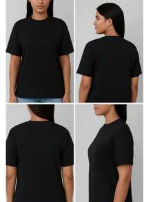 Kit Casal Diamond Love Camisetas Pretas com Estampa Minimalista de Diamante