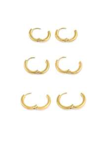 8 pièces Boucles d'oreilles rondes unicolore en acier inoxydable Huggies, anneaux d'oreille en or plaqué 18 carats pour cartilage, bijoux empilables, cadeau pour femmes, hommes et enseignants