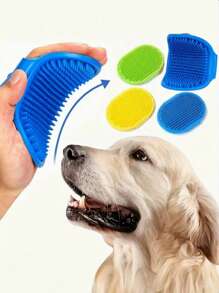 1 pieza Cepillo de baño para mascotas, cepillo de aseo para gatos, guante de baño para perros, guante de masaje, cepillo de limpieza, cepillo de champú para mascotas, peine de baño de goma de silicona con mango redondo ajustable, herramienta de auto-acicalado para gatos, adecuado para rincones de gatos, tabla de rascado para la cara del gato, masajeador de gato ajustable, accesorios para gatos, tabla de rascado para mentón de gato, tabla de rascado de belleza, mini juego para el hogar, herramienta de acicalado para perros y gatos