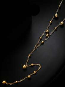 1 szt. 18-karatowy pozłacany stal nierdzewna długi łańcuszek z frędzlami naszyjnik, intelektualny naszyjnik dla kobiet