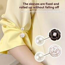 3/4/6/8/12颗山茶花图案服装胸前隐形纽扣，衬衫开衫领口夹扣纽扣 - 彩色 - 查看 6