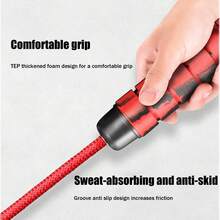 Coardă de sărit pentru fitness și slăbit, potrivită pentru toate persoanele, coardă de sărit reglabilă, miez de frânghie împletită din nailon de înaltă rezistență, rotație la 360° fără încurcare - Multicolor - Vizualizare 6