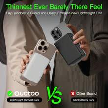 2025 磁性 15W 移动电源适用于 iOS 设备，5000mAh 磁性电池组，20W 快速充电，超薄无线充电器，兼容 iOS 16/15/14/13/12 系列，适合夏季假期户外旅行/露营和免提应急备用移动电源，适合送给家人、朋友、生日的便携式充电器磁性无线 - 白色 - 查看 5