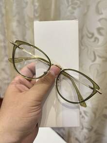 1pc Women's Cat Eye Transparent Brown Optical Glasses, Suitable For Daily Wear And Decoration - Mocha Brown - View 18