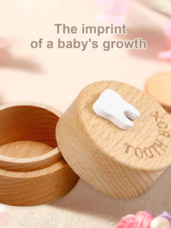 1 Stück Holzkinder-Zahnbox, Aufbewahrungsbox für Kinderzähne, Fötalhaare, Nabelschnur, einfache Kinder-Zahnbox, tragbarer runder massiver Holzring, Schmuckbox. Bietet Kindern eine interessante Kindheit zur Erinnerung an ihre frühe Kindheit, Geschenk zum Kindertag, 1. Geburtstag, Neujahr, Weihnachten, für Jungen und Mädchen