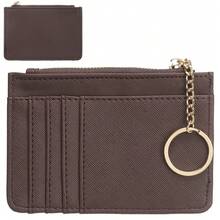 包袋 > 钱包和卡包 > 卡包，PU 女士钱包，拉链零钱包，迷你钥匙包，多卡位卡包，信用卡卡包，一个拉链袋，五个卡位，加宽设计卡包