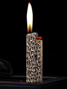 1 pieza Funda para encendedor con textura y relieve, ajuste para encendedores BIC J6 de tamaño completo - Soporte para encendedor de metal resistente y con estilo, a prueba de viento y minimalista vintage - Multicolor - Ver 2