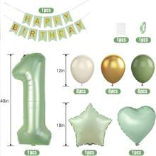 25 Stücke Kinder Metallische Zahlen, Stern, Herz-förmige Folienballons Set, Kleinkind Geburtstags Party Deko Girlande