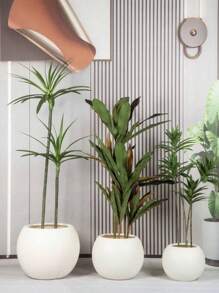 1pc Large Spherical Plastic Planter Pot, Contemporary Round Plastic Flower Pot, Lightweight Floor-Standing Indoor/Outdoor Decorative Pot For Realistic Artificial Trees, Modern Home & Garden Decor, Ideal For Home Decor, Room Decor, Bedroom Decor, Wedding Decor, Garden Decor And Birthday Decorations