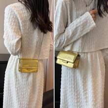 Small Crossbody Purse Bag Women,Cute Metallic-Embossed Handbag With Chain Strap - Vàng - Xem 9