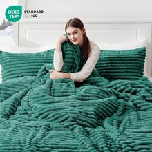 JSHGVFluffy Queen Comforter Set Super Soft Warm Fleece Comforter Queen Size For Winter Luxury Plush Fuzzy Bed Set 3 Pieces 1 Shaggy Comforter With 2 Pillowcases Sage Greenxh1fms5yjs - 01SageGreen - View 5