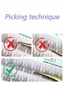 120 Stücke Klebstofffreie mühelose Meerjungfrau Schwanz Wimpern, braun und natürliche Fragment Mega-feine Einzelwimpern, perfekt für natürliches Make-up im Alltag, geeignet für Anfänger