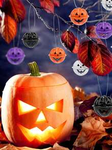 4 buc - Clopoței de Halloween cu model Jack-O-Bell, Ornamente cu mărgele în formă de clopoțel de dovleac, Aduceți o rolă de sfoară, potrivite pentru decorarea Halloweenului, Cadouri de petrecere, Clopoței Jack-O-Lantern - Zgărzi pentru animale de companie, Clopoței agățați, Ornamente decorative DIY de Halloween, Ornamente, Pandantive