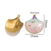 1/3 Stücke 304 Edelstahl modischer und einfacher Emaille Tropföl Seestern Muschel Anhänger DIY Halskette Ohrringe Schmuckzubehör für den täglichen Gebrauch und als Geschenk